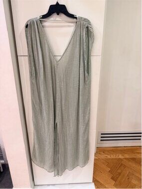 TIA Cotton Maxi Dress / Cover-Up – One Size, Sage Green, Lightweight